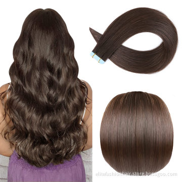 Wholesale high quality double drawn Velvet Cuticle Remy Hair for woman Silky straight tape weft hair Tape in Hair extension